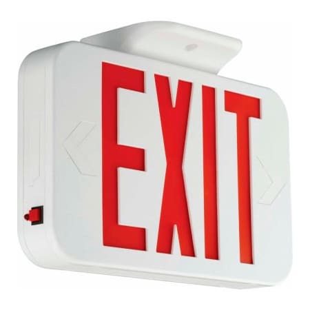 Hubbell LED Exit Sign With Self-Diagnostics, Nicad Battery, White With Red Letters, 120/277V